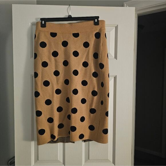 Shein Tan and Black Polka Dot Pencil Skirt Size 1XL - Picture 1 of 7